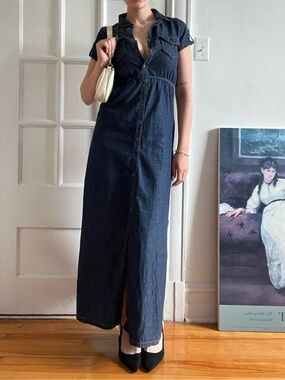 Size Small Denim Button Up Maxi Dress